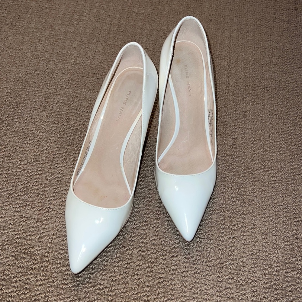 Pure Navy white heels